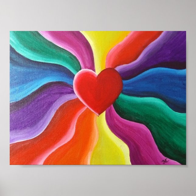 Heart & rainbow Postcard Poster (Front)