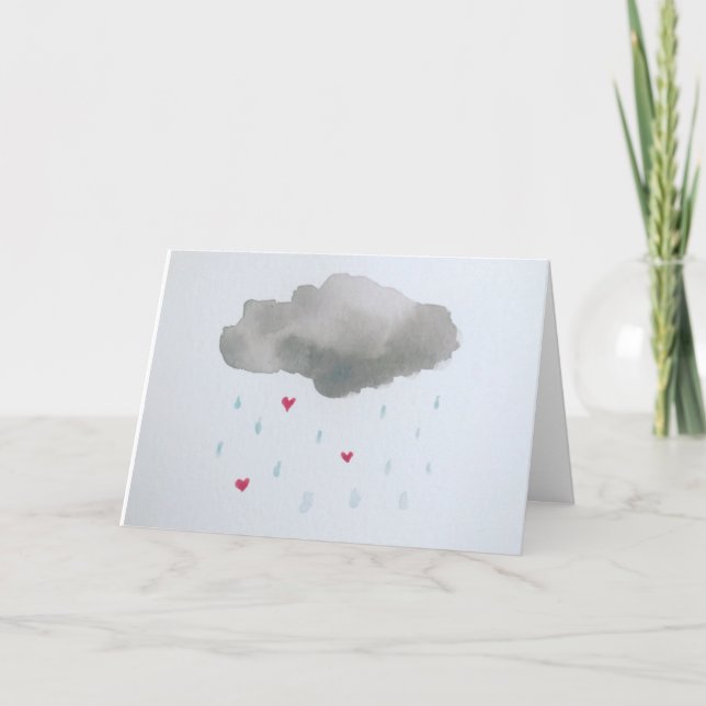 Heart Raindrops Card (Front)