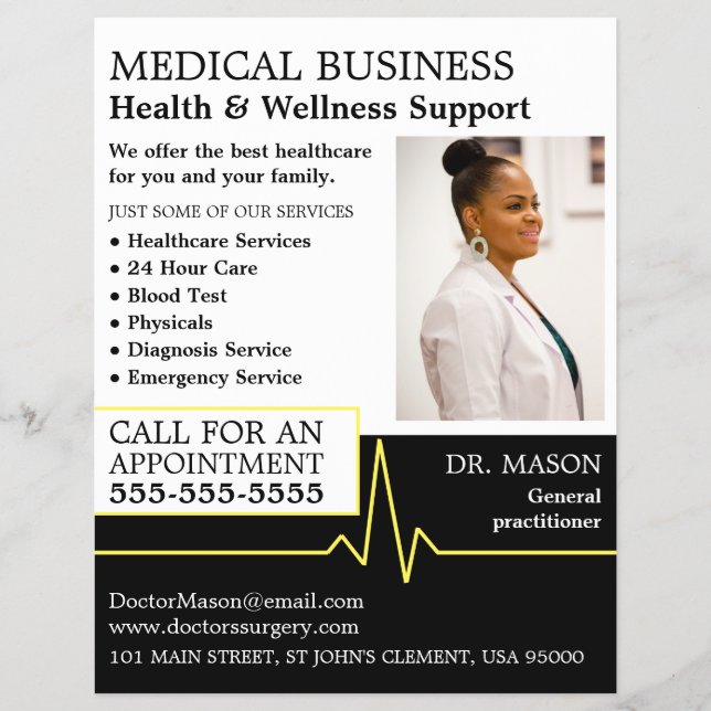 Heart Rate, General practitioner, Nurse, Medical  Flyer (Front)