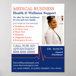 Heart Rate, General Practitioner, Nurse, Medical Poster