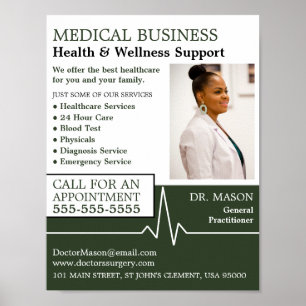 Heart Rate, General Practitioner, Nurse, Medical Poster