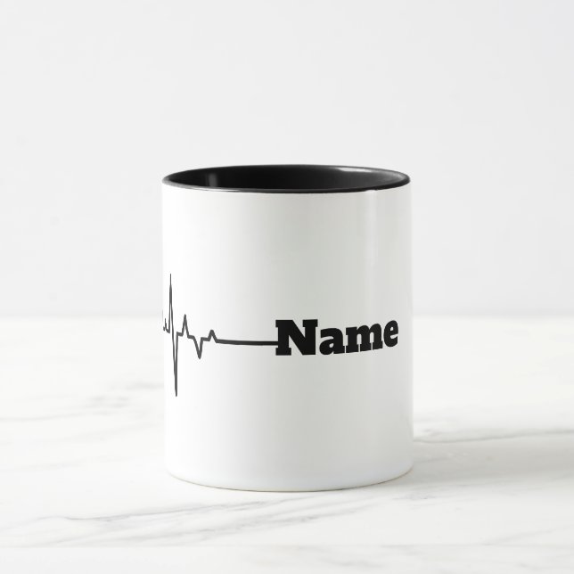 Heart Rate Personalised Name Mug (Center)