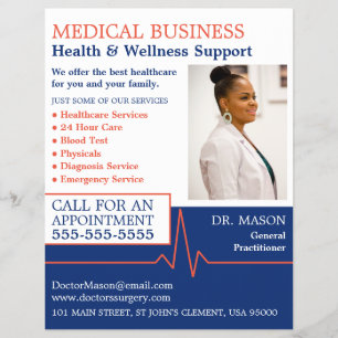 Heart Rate, Physician, Nurse, Medical Advertising  Flyer