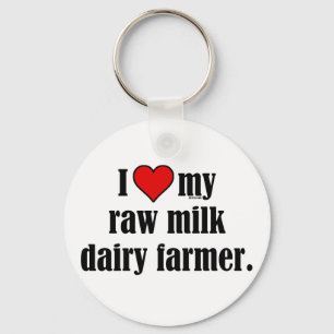 Heart Raw Milk Farmer Key Ring