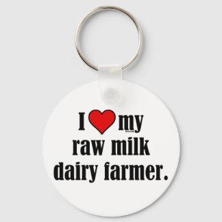 Heart Raw Milk Farmer Key Ring