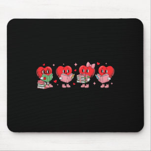 Heart Reading Books Valentine Teacher Library Book Mouse Pad