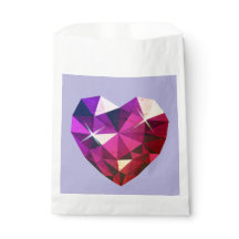 Heart Red and Purple Gemstone 