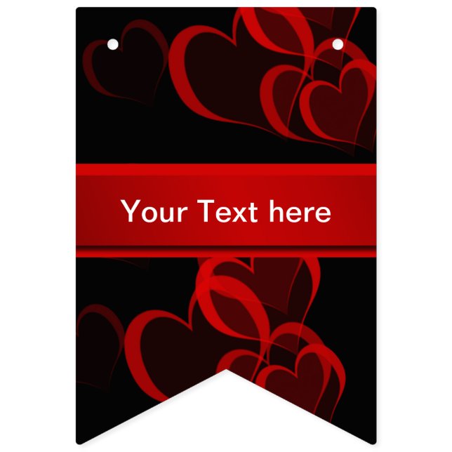 heart red in black text template bunting  (Thirteenth Flag)