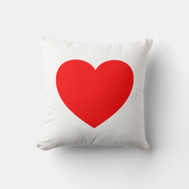 Heart - Red on White Cushion (Front)
