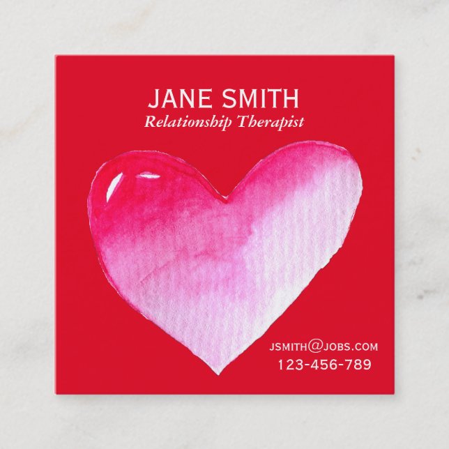 Heart Relationship Therapist business card (Front)