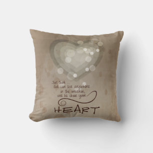 Heart Religious Encouragement, Grunge Cushion