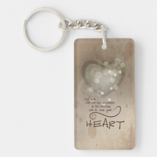 Heart Religious Encouragement, Grunge Key Ring