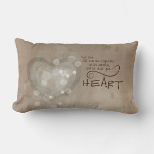 Heart Religious Encouragement, Grunge Lumbar Cushion