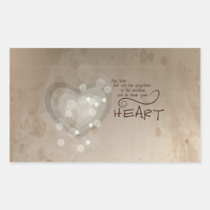 Heart Religious Encouragement, Grunge Rectangular Sticker