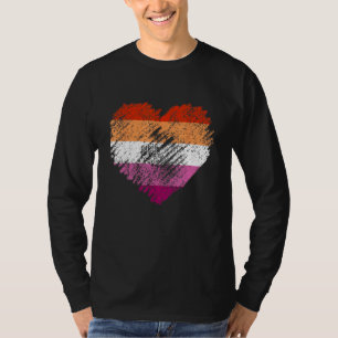 Heart Retro LGBT Pride Month Support LGBTQ Flag Le T-Shirt