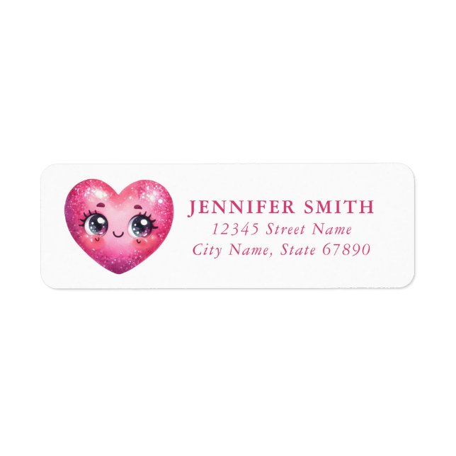 Heart Return Address Labels (Front)