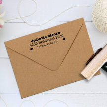 Heart Return Address Stamp, Wedding Stamp