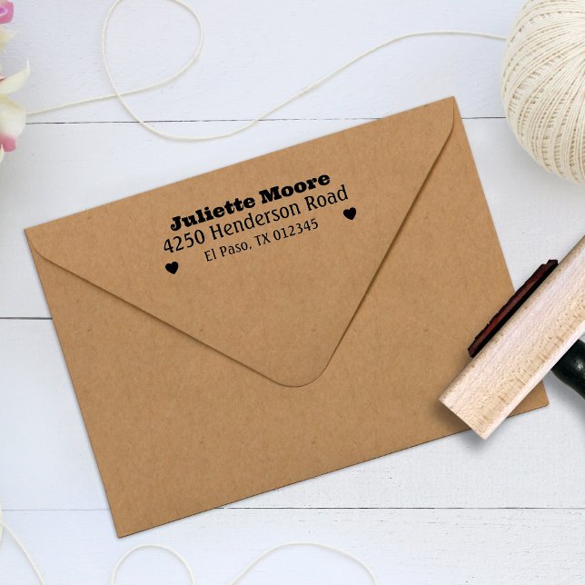 Heart Return Address Stamp, Wedding Stamp (Creator Uploaded)