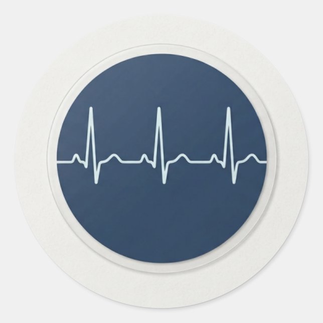 Heart Rhythym  Classic Round Sticker (Front)