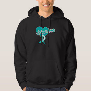Heart Ribbon - Cervical Cancer Survivor Hoodie