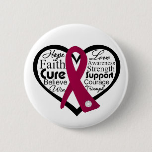 Heart Ribbon Collage - Amyloidosis 6 Cm Round Badge