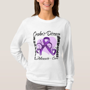 Heart Ribbon - Crohn's Disease Awareness T-Shirt