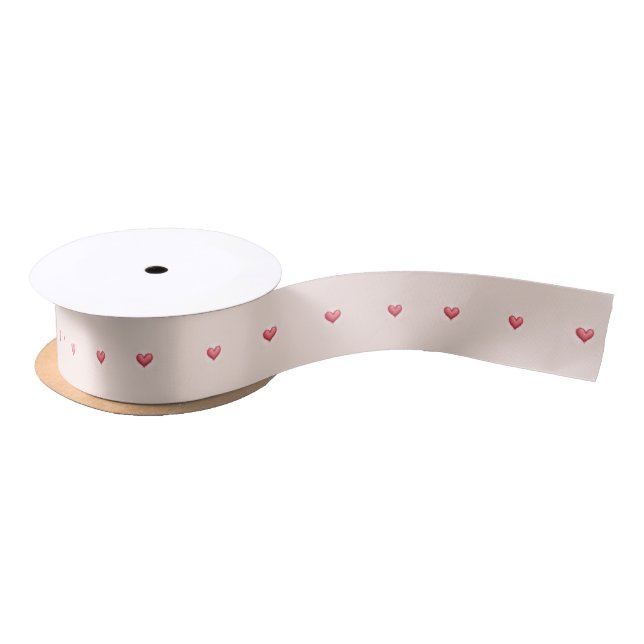 Heart ribbon satin ribbon (Spool)