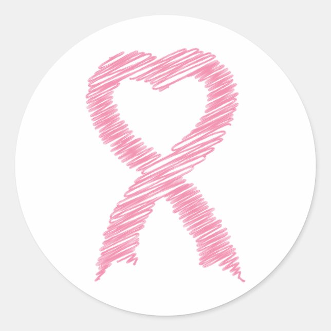 Heart Ribbon Scribble Sticker (Front)