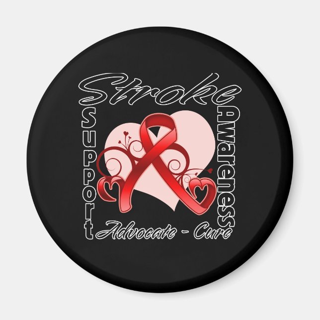 Heart Ribbon - Stroke Awareness Magnet (Front)
