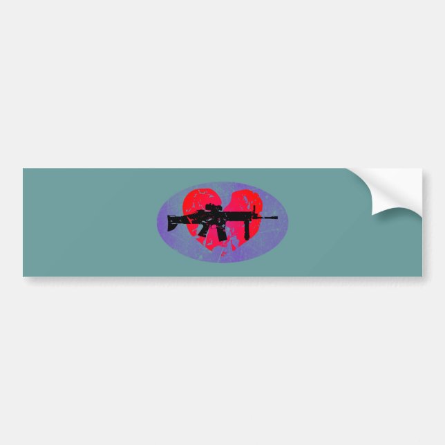 heart rifle bumper sticker (Front)