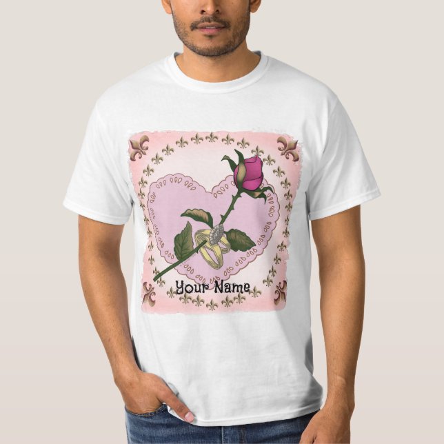 Heart Rings Rose  T-Shirt (Front)