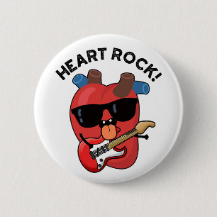Heart Rock Funny Music Pun  6 Cm Round Badge