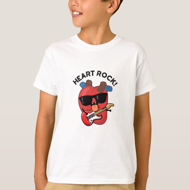 Heart Rock Funny Music Pun  T-Shirt (Front)