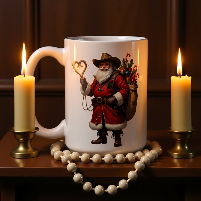 Heart Rope Cowboy Santa Coffee Mug (Creator Uploaded)