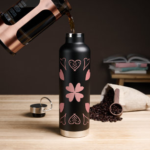 Heart Rose Gold Pattern Water Bottle