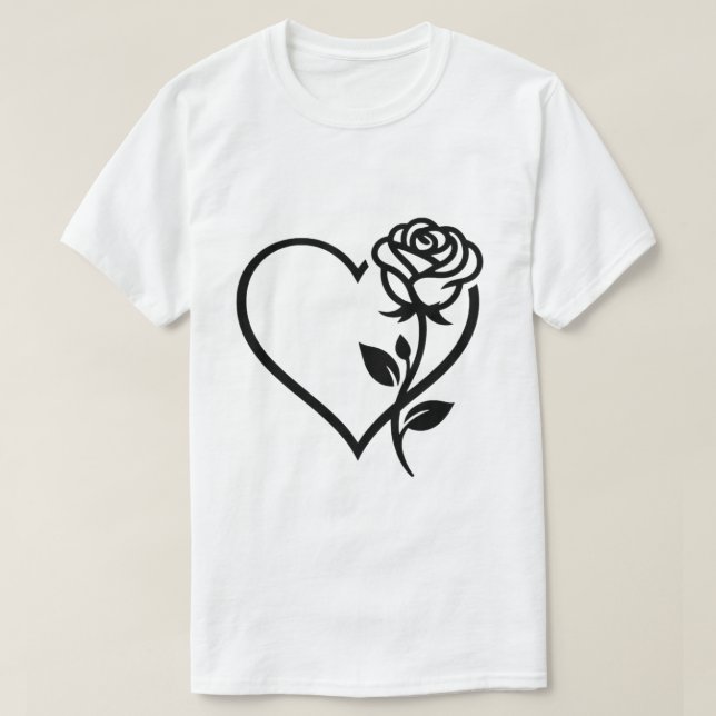 Heart Rose  T-Shirt (Design Front)