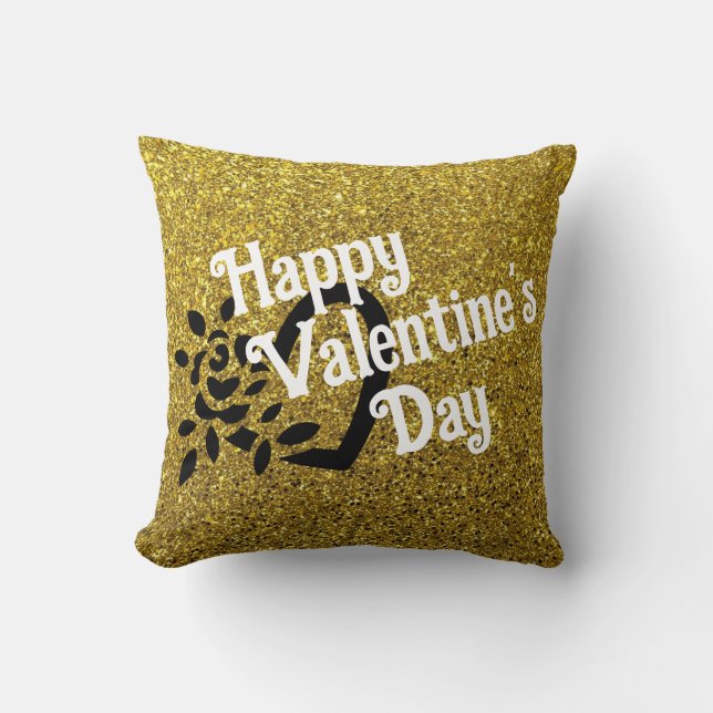 Heart rose throw pillow (Front)