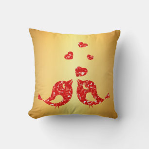 Heart rose throw pillow