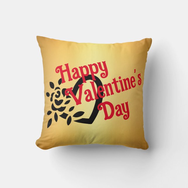 Heart rose throw pillow (Front)