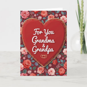 Heart Roses Grandma Grandpa Card