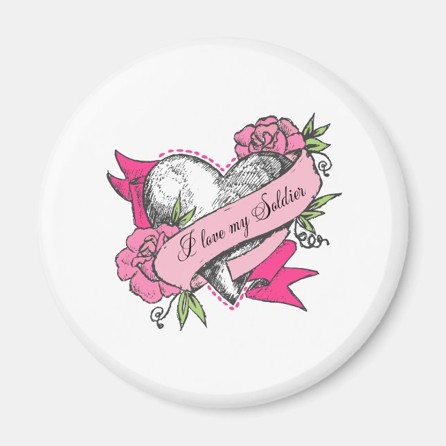 Heart & Roses Magnet (Front)