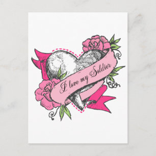 Heart & Roses Postcard