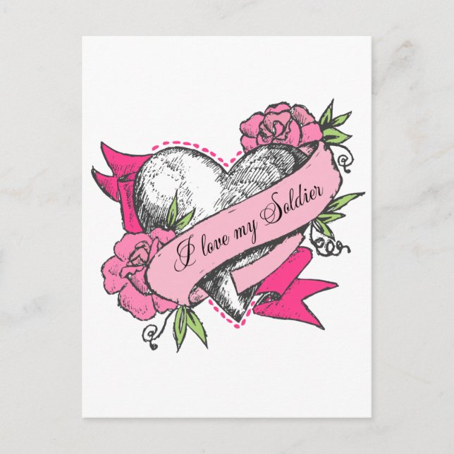 Heart & Roses Postcard (Front)