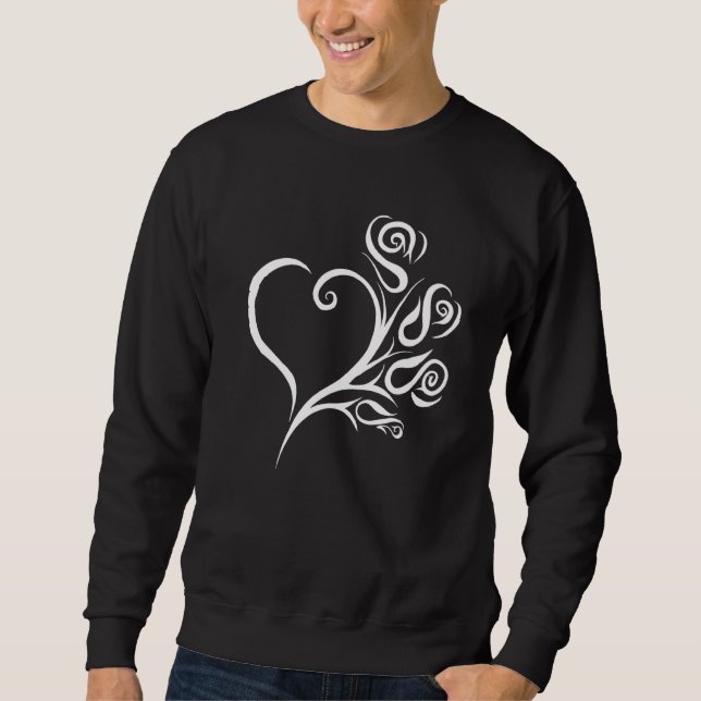 Heart Roses  White Sweatshirt (Front)