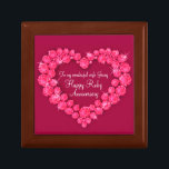 Heart ruby wedding anniversary wife gift box<br><div class="desc">Pretty ruby graphic effect keepsake trinket gift box. Perfect to showcase a extra special gift for your wife on an special ruby anniversary or other special occasion. Gift box reads: "To my wonderful Wife Jenny. Happy Ruby Anniversary", or can be customised with your own words. Exclusive design by Sarah Trett....</div>