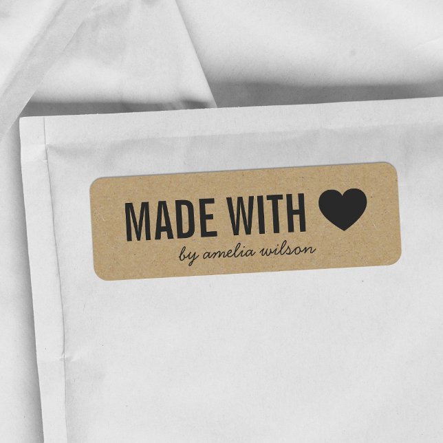 Heart Rustic Bold Made with Love Faux Kraft (Creator Uploaded)