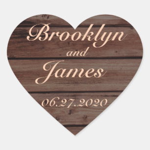 Heart Rustic Wedding Stickers