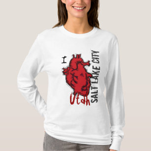 Heart Salt Lake City Utah ladies hoodie T-Shirt