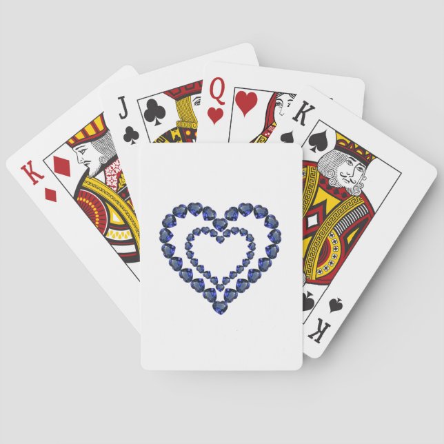 Heart Sapphire Gemstone Playing Cards (Back)