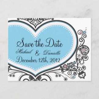 Heart Save the Date Postcard